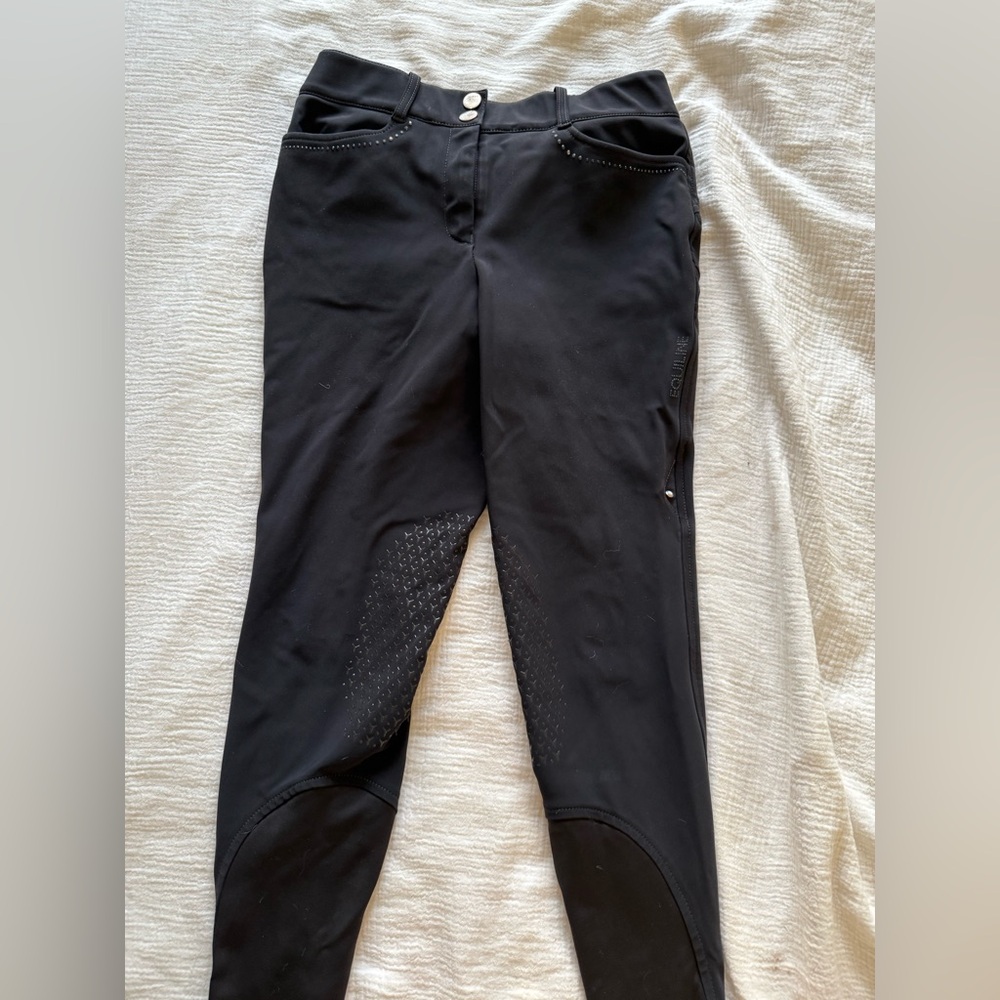Black Riding Pants with Grip Details